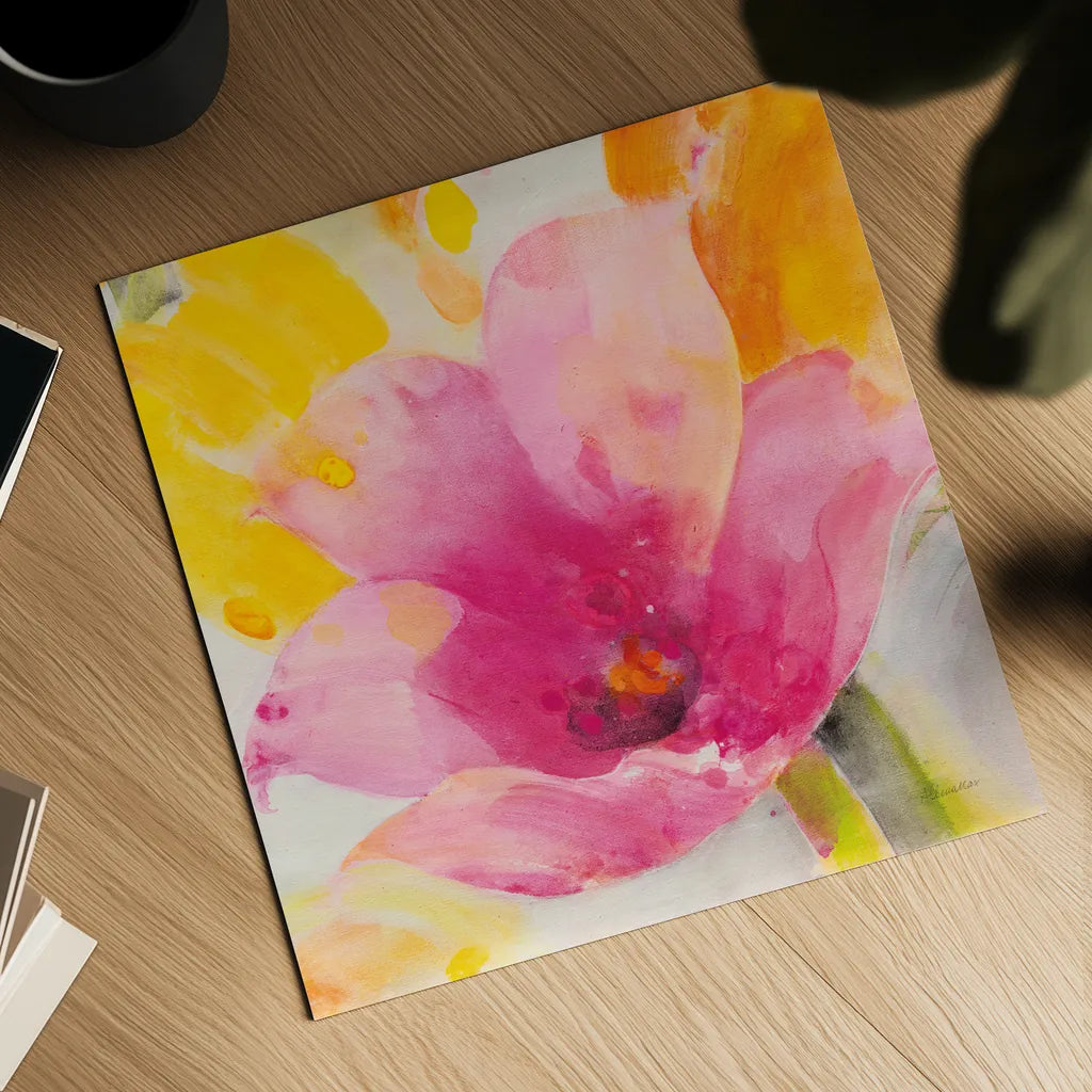 Bright Tulips IV by Albena Hristova. Shown as a detailed flat fine art print, highlighting archival giclee quality. Available as an archival giclee rolled canvas, fine art paper, or poster print. SKU 80166a.