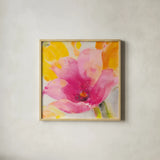 Bright Tulips IV by Albena Hristova. Shown in a natural wood glass frame for a timeless modern aesthetic. Available as an archival giclee rolled canvas, fine art paper, or poster print. SKU 80166a.