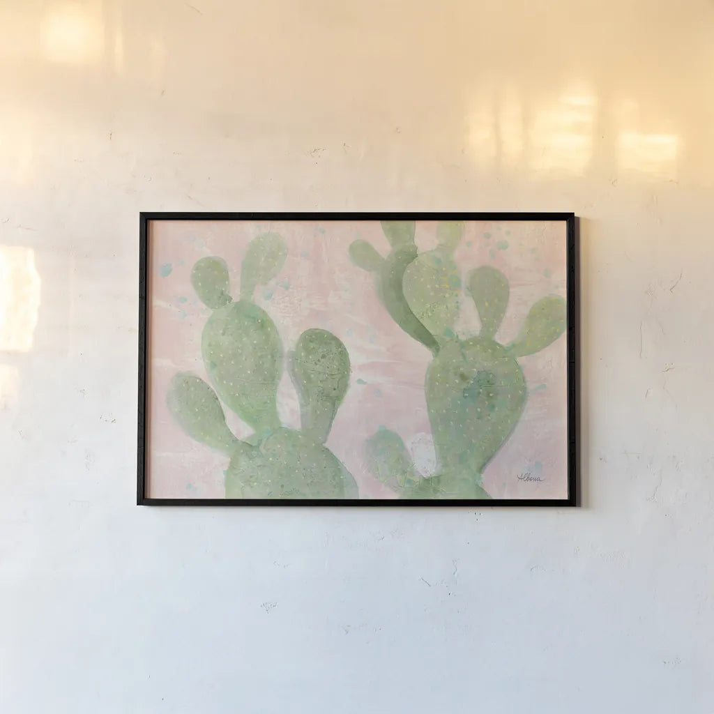 Cactus Panel III by Albena Hristova. shown as a paper print in a black flame. Available as a archival giclee rolled canvas, fine art paper, or poster print. SKU 41998i.