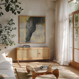Caleb by Albena Hristova. Shown in a natural wood frame in a cozy modern living room. Available as an archival giclee rolled canvas, fine art paper, or poster print. SKU 41850a.