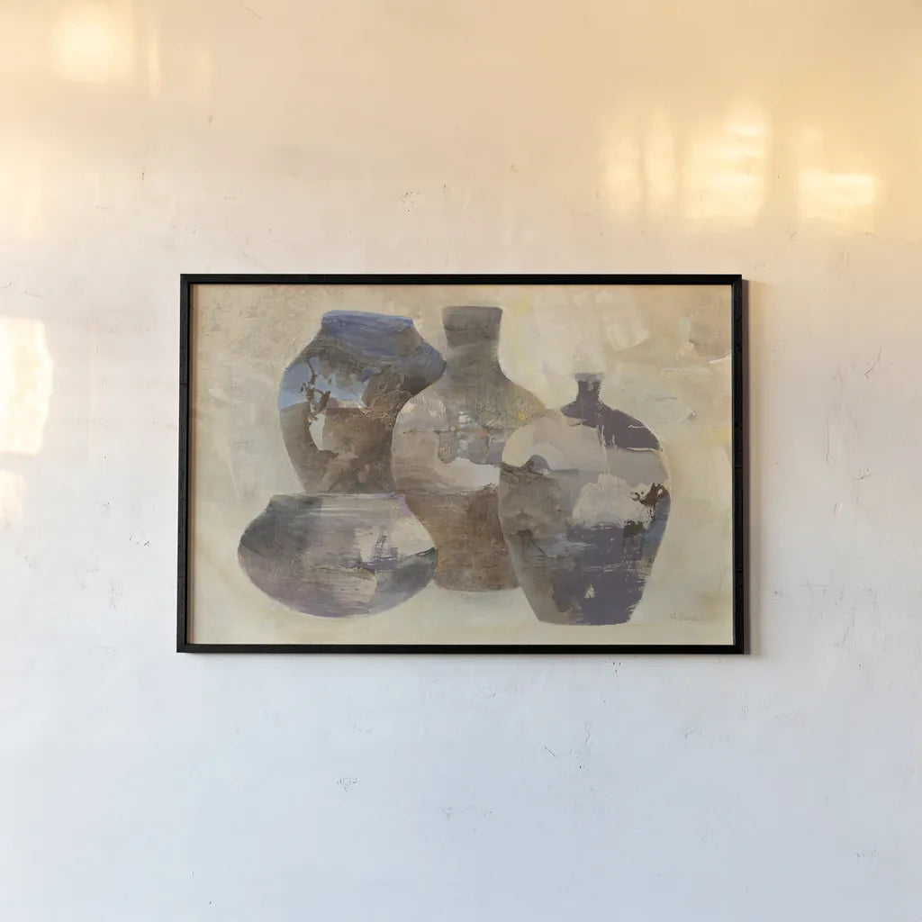 Ceramic Still Life by Albena Hristova. shown as a paper print in a black flame. Available as a archival giclee rolled canvas, fine art paper, or poster print. SKU 35190i.