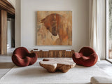 Charger by Albena Hristova. Shown as extra-large giant wall art in a modern living room. Available as an archival giclee rolled canvas, fine art paper, or poster print. SKU 13604a.