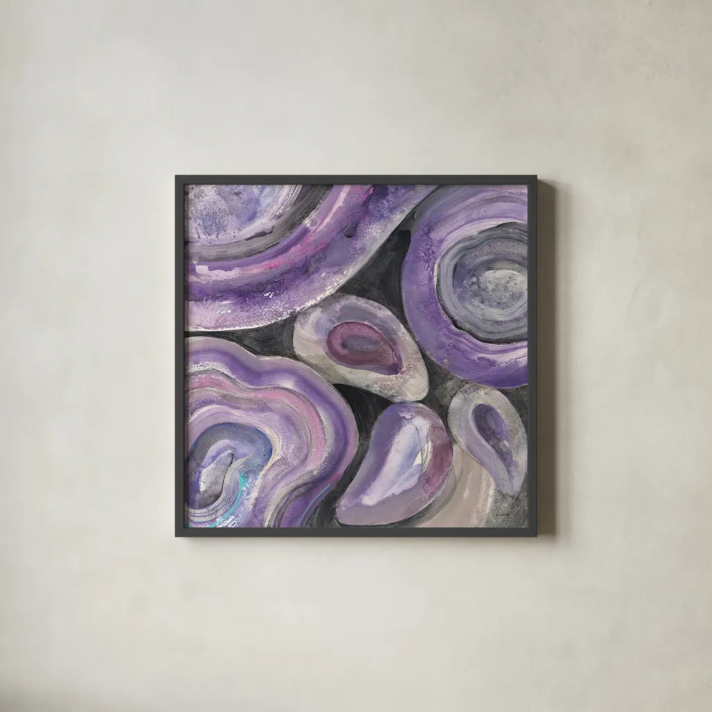 Circle Rain v2 by Albena Hristova. Shown in a sleek black glass frame for a contemporary gallery look. Available as an archival giclee rolled canvas, fine art paper, or poster print. SKU 29281a.