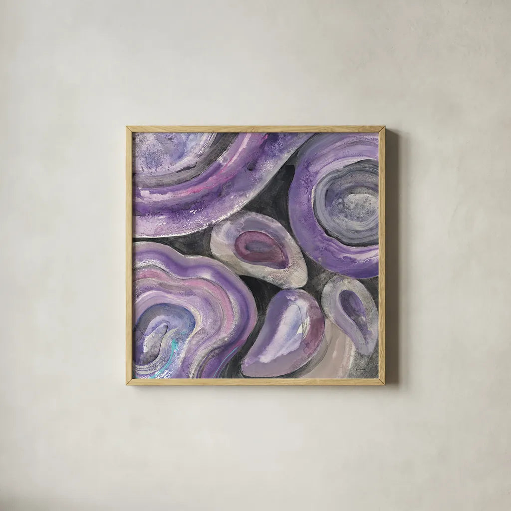 Circle Rain v2 by Albena Hristova. Shown in a natural wood glass frame for a timeless modern aesthetic. Available as an archival giclee rolled canvas, fine art paper, or poster print. SKU 29281a.