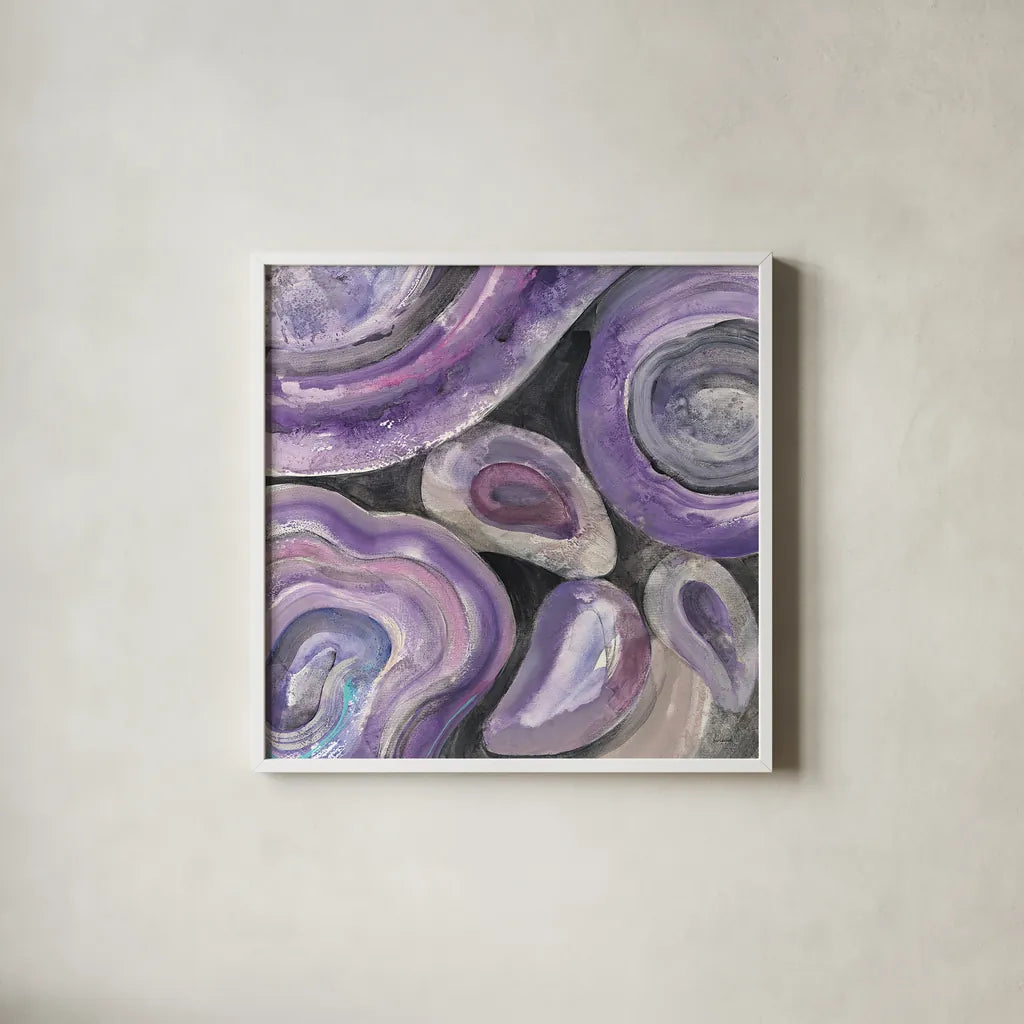 Circle Rain v2 by Albena Hristova. Shown in a crisp white glass frame for a clean and minimalist style. Available as an archival giclee rolled canvas, fine art paper, or poster print. SKU 29281a.