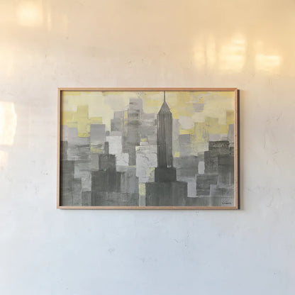 City Blocks Neutral by Albena Hristova. shown as a paper print in a natural frame. Available as a archival giclee rolled canvas, fine art paper, or poster print. SKU 20574i.