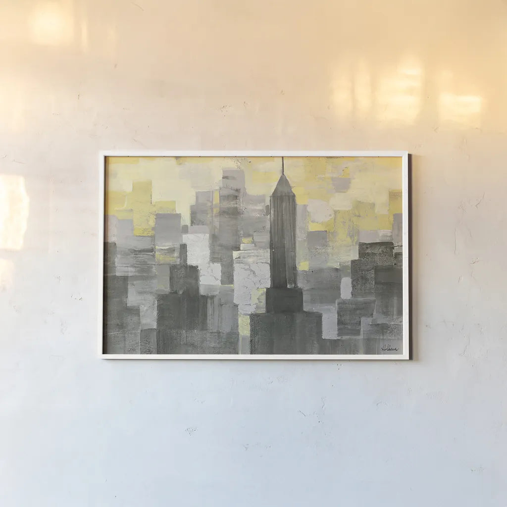 City Blocks Neutral by Albena Hristova. shown as a paper print in a white frame. Available as a archival giclee rolled canvas, fine art paper, or poster print. SKU 20574i.