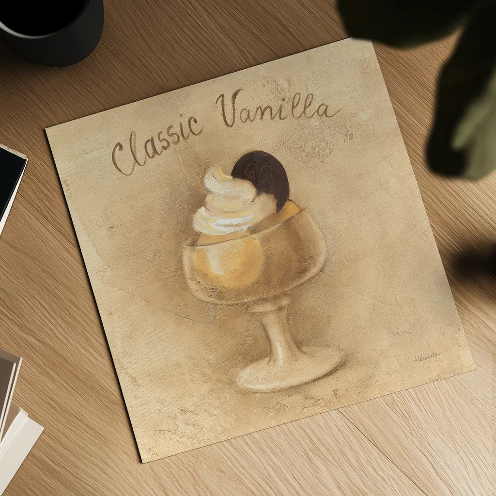 Classic Vanilla Sundae by Albena Hristova. Shown as a detailed flat fine art print, highlighting archival giclee quality. Available as an archival giclee rolled canvas, fine art paper, or poster print. SKU 54501a.