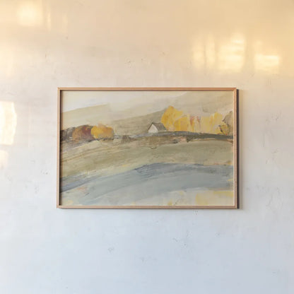 Coming Home Neutral by Albena Hristova. shown as a paper print in a natural frame. Available as a archival giclee rolled canvas, fine art paper, or poster print. SKU 36985i.