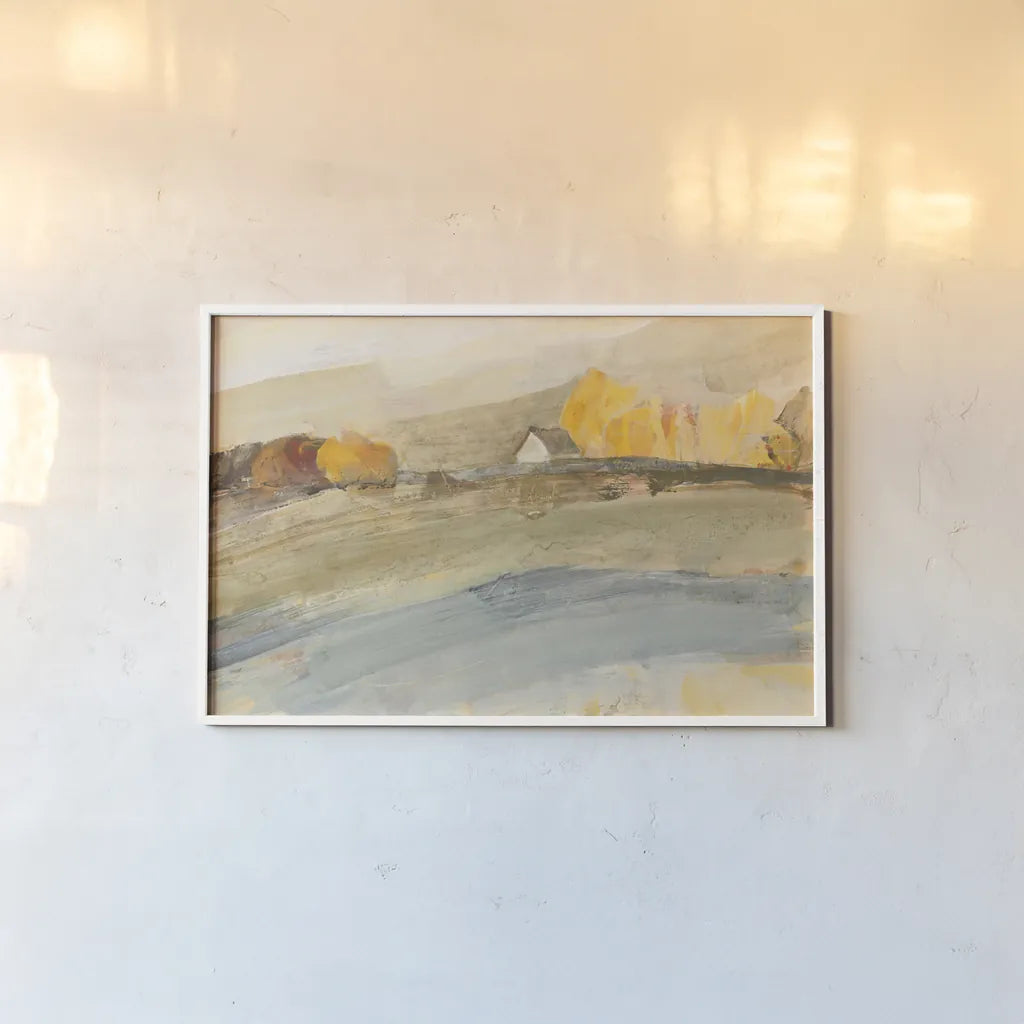 Coming Home Neutral by Albena Hristova. shown as a paper print in a white frame. Available as a archival giclee rolled canvas, fine art paper, or poster print. SKU 36985i.