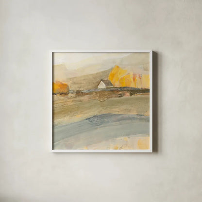 Coming Home Neutral Crop by Albena Hristova. Shown in a crisp white glass frame for a clean and minimalist style. Available as an archival giclee rolled canvas, fine art paper, or poster print. SKU 36985a.