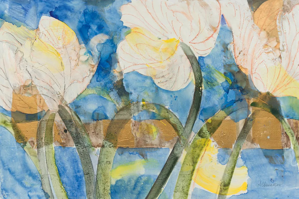 Contemporary Tulips by Albena Hristova. SKU 91596i. Archival Giclee Fine art print for wall decor.