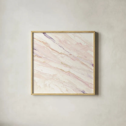 Copper Dreams Blush by Albena Hristova. Shown in a natural wood glass frame for a timeless modern aesthetic. Available as an archival giclee rolled canvas, fine art paper, or poster print. SKU 36966a.