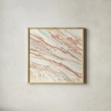 Copper Dreams Mint by Albena Hristova. Shown in a natural wood glass frame for a timeless modern aesthetic. Available as an archival giclee rolled canvas, fine art paper, or poster print. SKU 57270a.