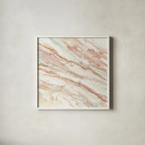 Copper Dreams Mint by Albena Hristova. Shown in a crisp white glass frame for a clean and minimalist style. Available as an archival giclee rolled canvas, fine art paper, or poster print. SKU 57270a.