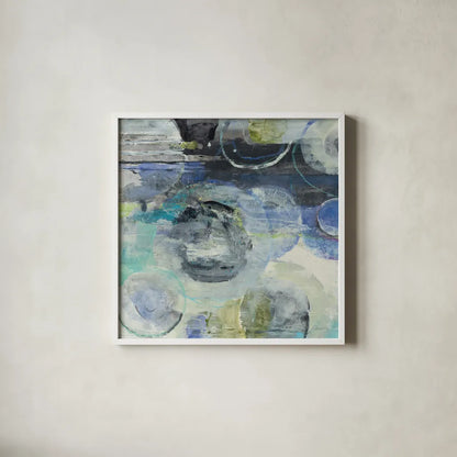 Cosmic by Albena Hristova. Shown in a crisp white glass frame for a clean and minimalist style. Available as an archival giclee rolled canvas, fine art paper, or poster print. SKU 54064a.