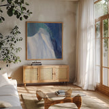 Crystal Morning by Albena Hristova. Shown in a natural wood frame in a cozy modern living room. Available as an archival giclee rolled canvas, fine art paper, or poster print. SKU 66030a.