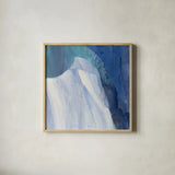 Crystal Morning Blue by Albena Hristova. Shown in a natural wood glass frame for a timeless modern aesthetic. Available as an archival giclee rolled canvas, fine art paper, or poster print. SKU 67548a.