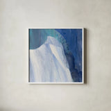 Crystal Morning Blue by Albena Hristova. Shown in a crisp white glass frame for a clean and minimalist style. Available as an archival giclee rolled canvas, fine art paper, or poster print. SKU 67548a.