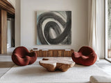 Curl by Albena Hristova. Shown as extra-large giant wall art in a modern living room. Available as an archival giclee rolled canvas, fine art paper, or poster print. SKU 63831a.