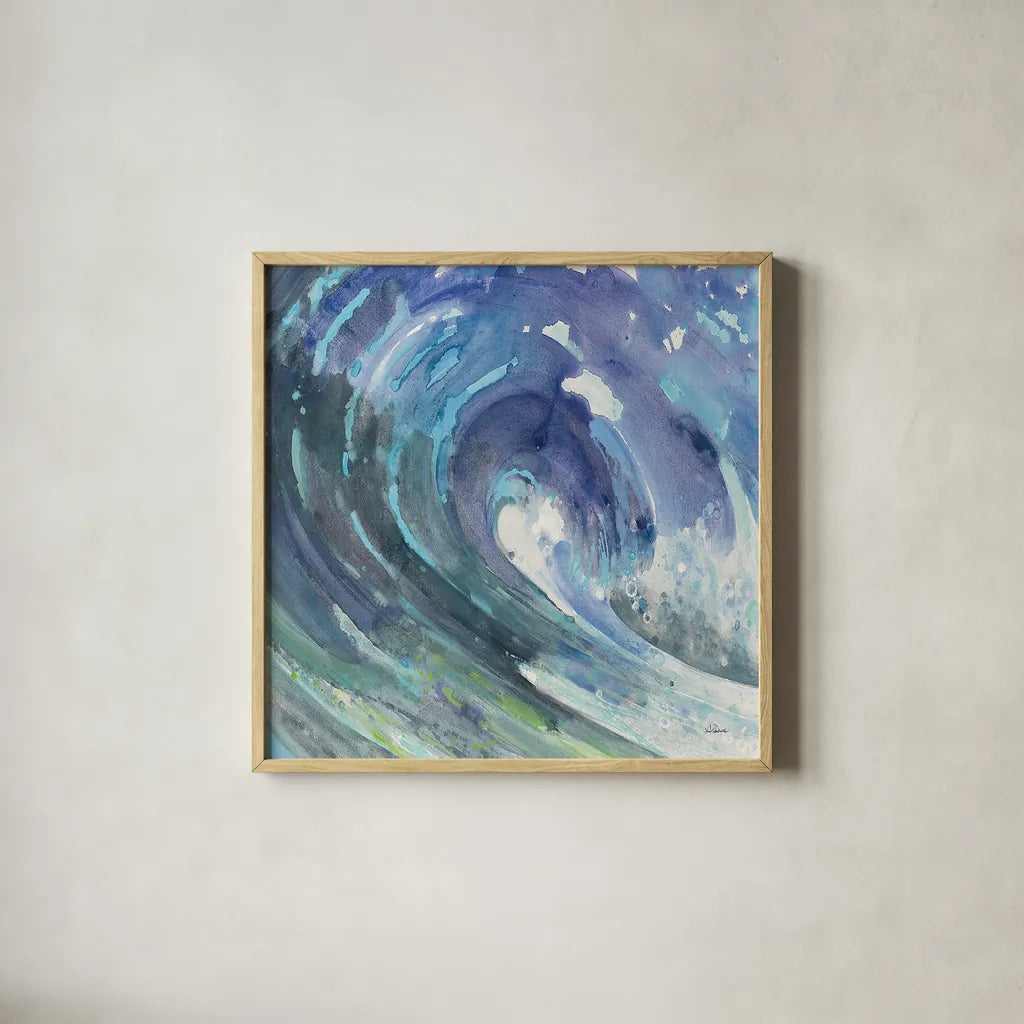 Curl Crop by Albena Hristova. Shown in a natural wood glass frame for a timeless modern aesthetic. Available as an archival giclee rolled canvas, fine art paper, or poster print. SKU 25548a.