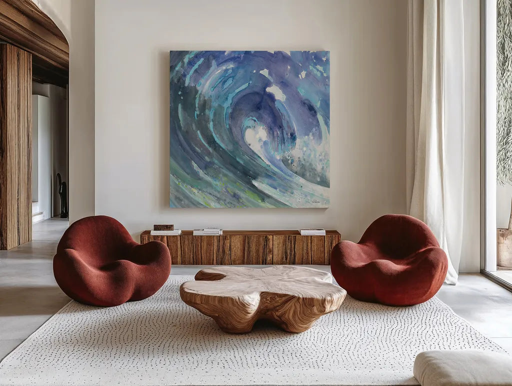 Curl Crop by Albena Hristova. Shown as extra-large giant wall art in a modern living room. Available as an archival giclee rolled canvas, fine art paper, or poster print. SKU 25548a.