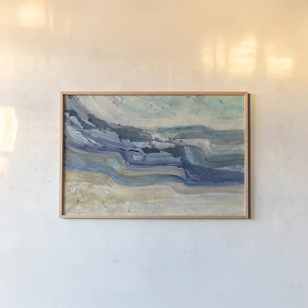 Currents by Albena Hristova. shown as a paper print in a natural frame. Available as a archival giclee rolled canvas, fine art paper, or poster print. SKU 28627i.