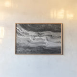 Currents Gray Black White by Albena Hristova. shown as a paper print in a natural frame. Available as a archival giclee rolled canvas, fine art paper, or poster print. SKU 33324i.
