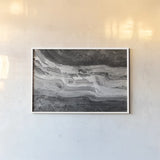 Currents Gray Black White by Albena Hristova. shown as a paper print in a white frame. Available as a archival giclee rolled canvas, fine art paper, or poster print. SKU 33324i.