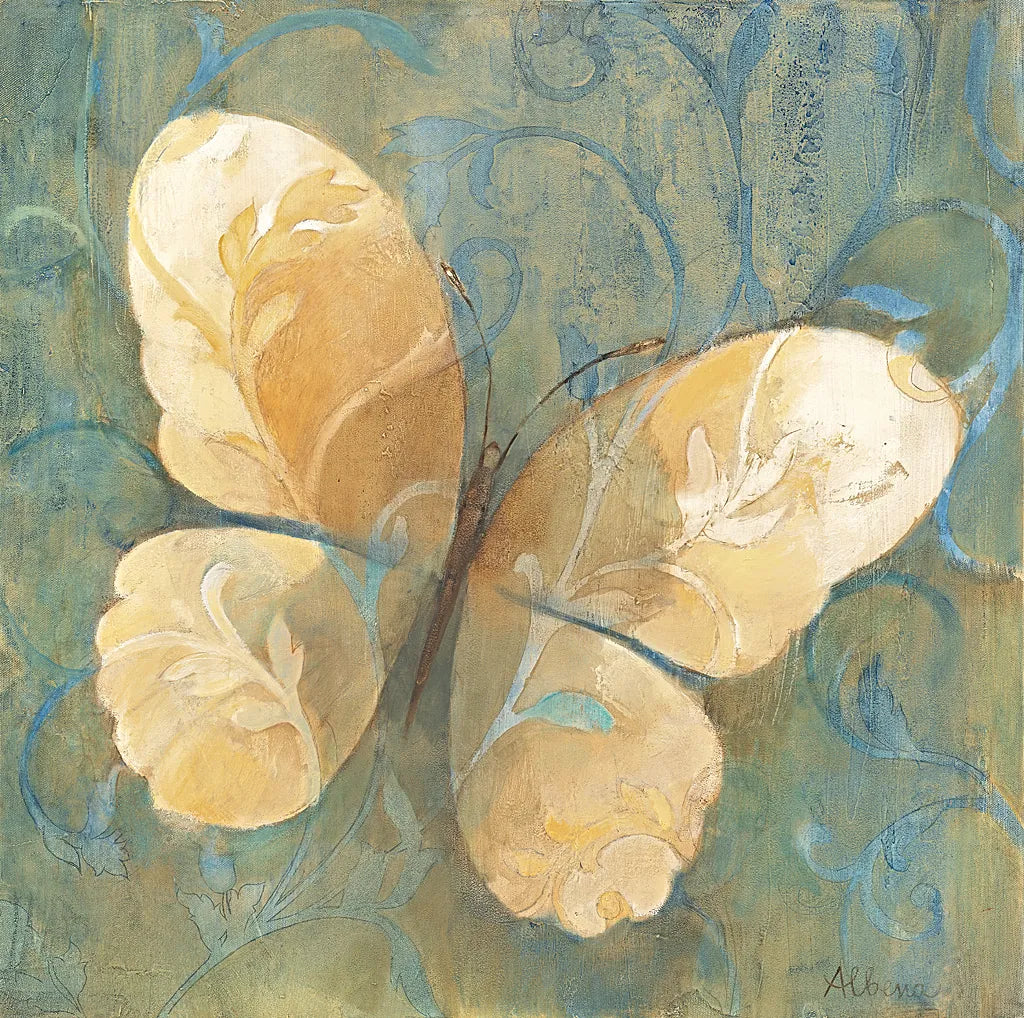 Damask Butterfly II by Albena Hristova. SKU 12096a. Archival Giclee Fine art print for wall decor.