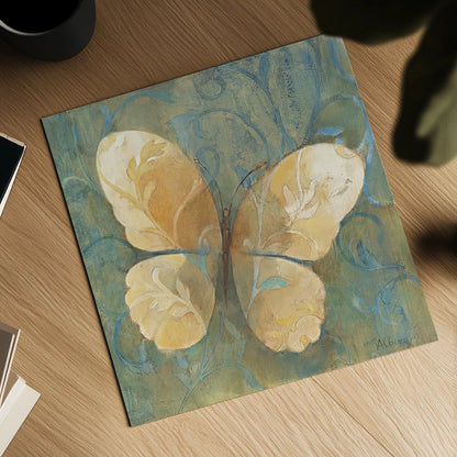 Damask Butterfly II by Albena Hristova. Shown as a detailed flat fine art print, highlighting archival giclee quality. Available as an archival giclee rolled canvas, fine art paper, or poster print. SKU 12096a.