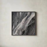 Dark Grey Splash by Albena Hristova. Shown in a sleek black glass frame for a contemporary gallery look. Available as an archival giclee rolled canvas, fine art paper, or poster print. SKU 28023a.