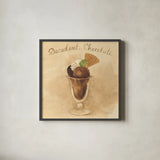 Decadent Chocolate Sundae by Albena Hristova. Shown in a sleek black glass frame for a contemporary gallery look. Available as an archival giclee rolled canvas, fine art paper, or poster print. SKU 54502a.