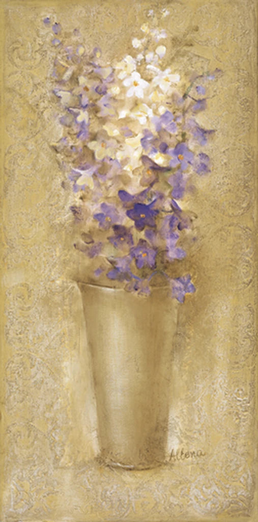 Delphinium in French Bucket by Albena Hristova