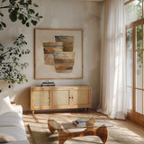 Desert Still Life II by Albena Hristova. Shown in a natural wood frame in a cozy modern living room. Available as an archival giclee rolled canvas, fine art paper, or poster print. SKU 59658a.