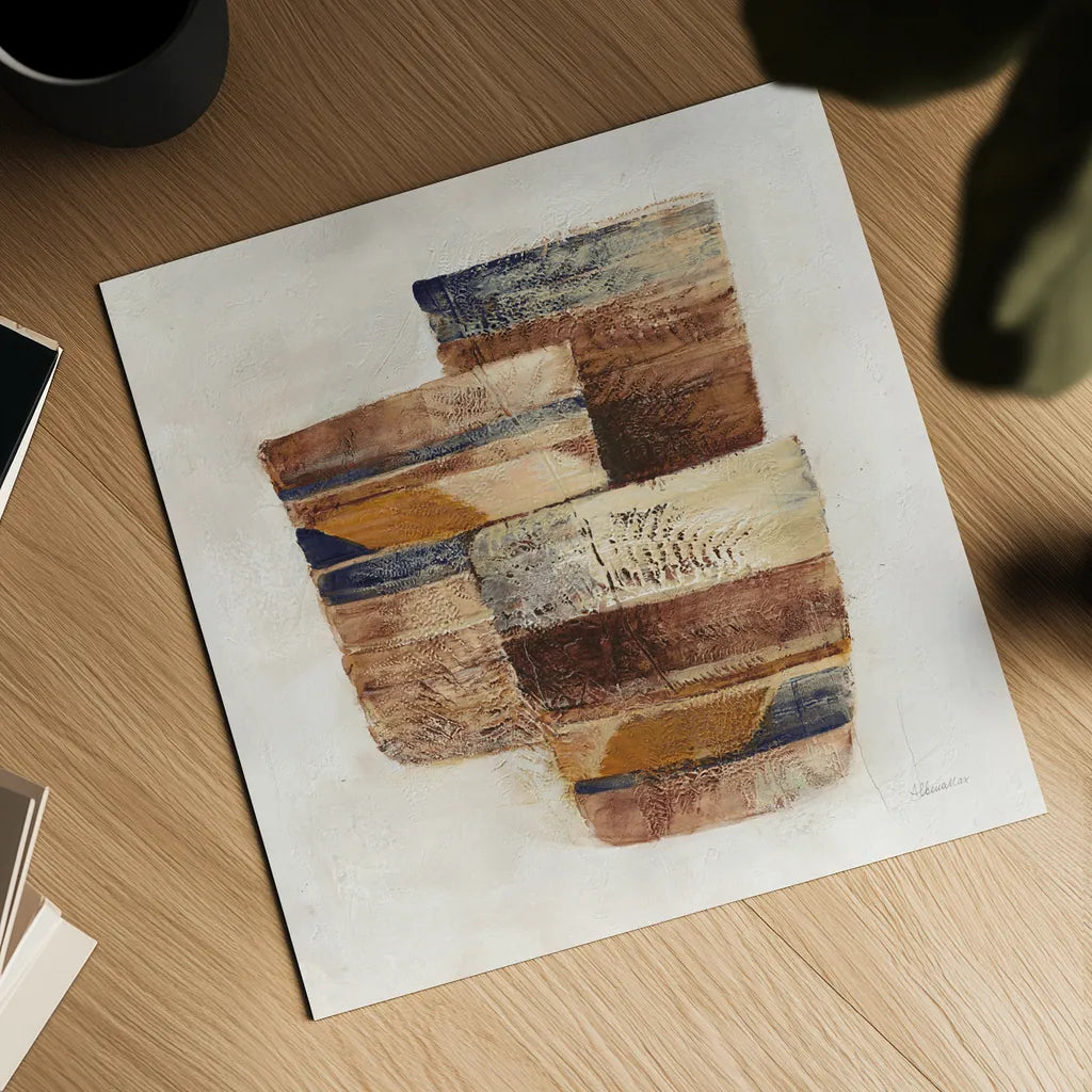 Desert Still Life II Navy by Albena Hristova. Shown as a detailed flat fine art print, highlighting archival giclee quality. Available as an archival giclee rolled canvas, fine art paper, or poster print. SKU 66948a.