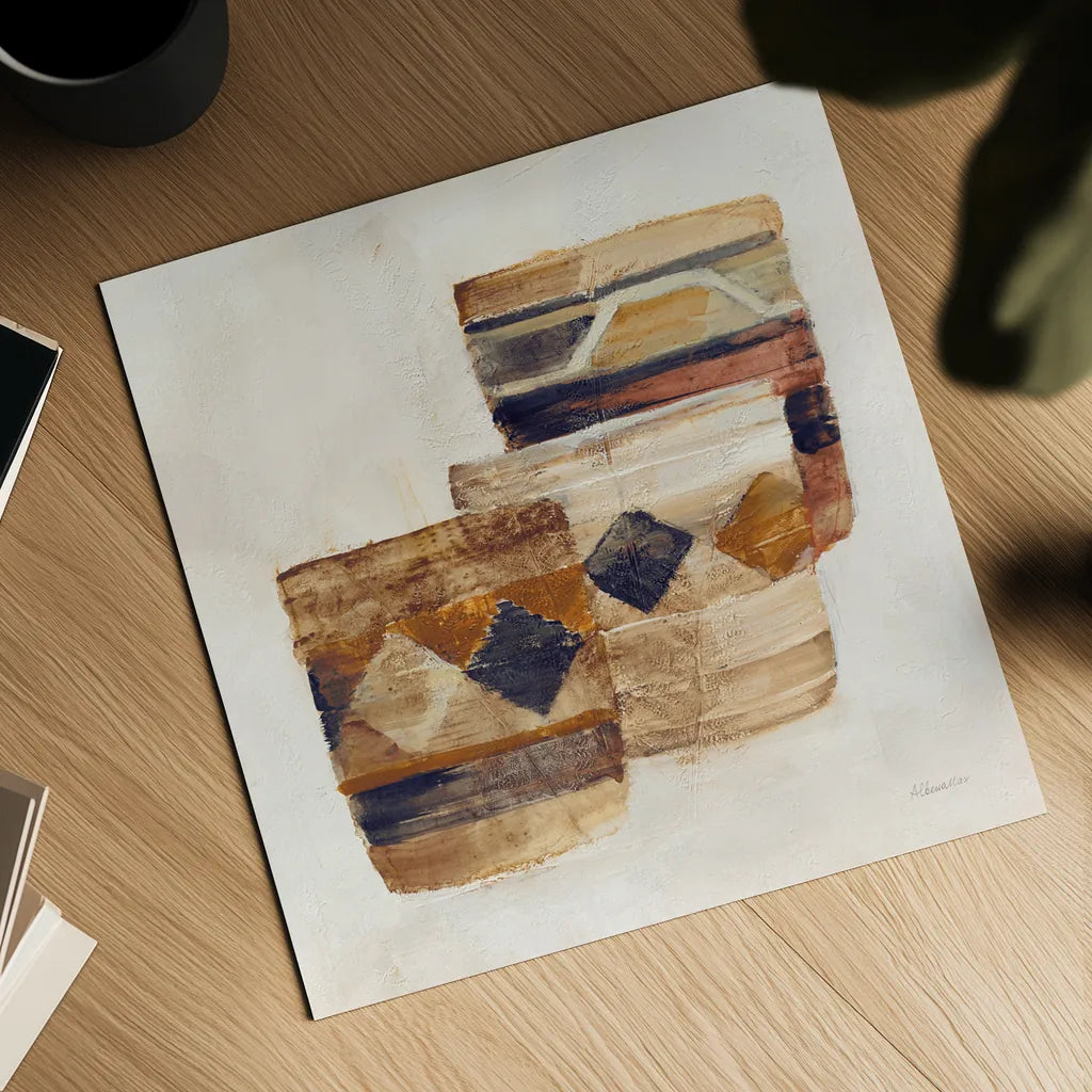 Desert Still Life III Navy by Albena Hristova. Shown as a detailed flat fine art print, highlighting archival giclee quality. Available as an archival giclee rolled canvas, fine art paper, or poster print. SKU 66949a.