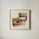 Desert Still Life III Navy by Albena Hristova. Shown in a natural wood glass frame for a timeless modern aesthetic. Available as an archival giclee rolled canvas, fine art paper, or poster print. SKU 66949a.