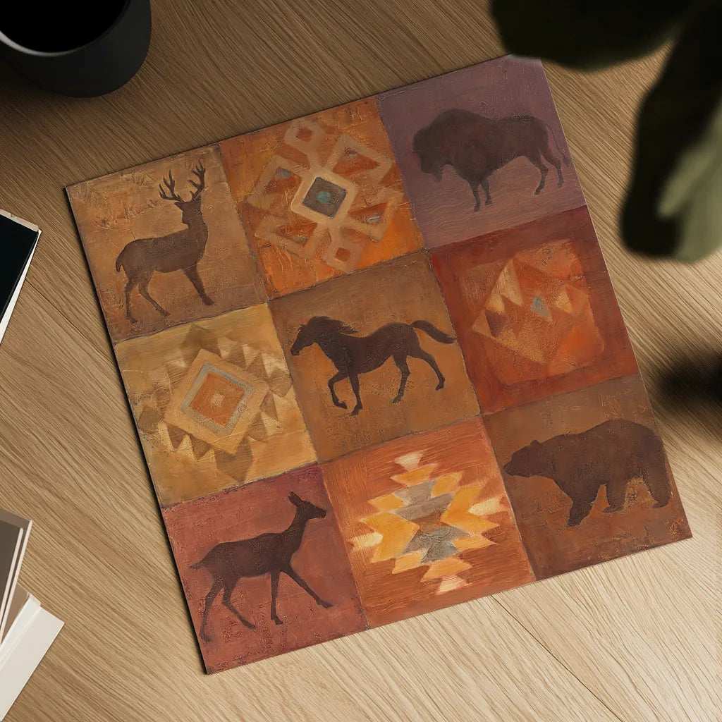 Desert Sunset Animals I by Albena Hristova. Shown as a detailed flat fine art print, highlighting archival giclee quality. Available as an archival giclee rolled canvas, fine art paper, or poster print. SKU 55400a.