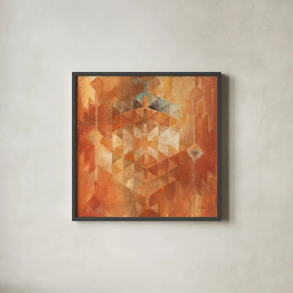 Desert Sunset I by Albena Hristova. Shown in a sleek black glass frame for a contemporary gallery look. Available as an archival giclee rolled canvas, fine art paper, or poster print. SKU 12093a.