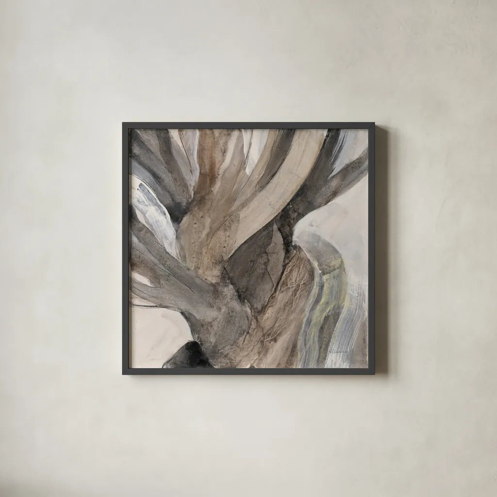 Driftwood I by Albena Hristova. Shown in a sleek black glass frame for a contemporary gallery look. Available as an archival giclee rolled canvas, fine art paper, or poster print. SKU 66031a.