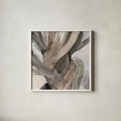 Driftwood I by Albena Hristova. Shown in a crisp white glass frame for a clean and minimalist style. Available as an archival giclee rolled canvas, fine art paper, or poster print. SKU 66031a.