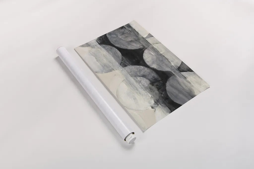 Eclipse Neutral Vertical by Albena Hristova. shown as a rolled paper print. Available as archival giclee rolled canvas, fine art paper, or poster print. SKU 72761h.