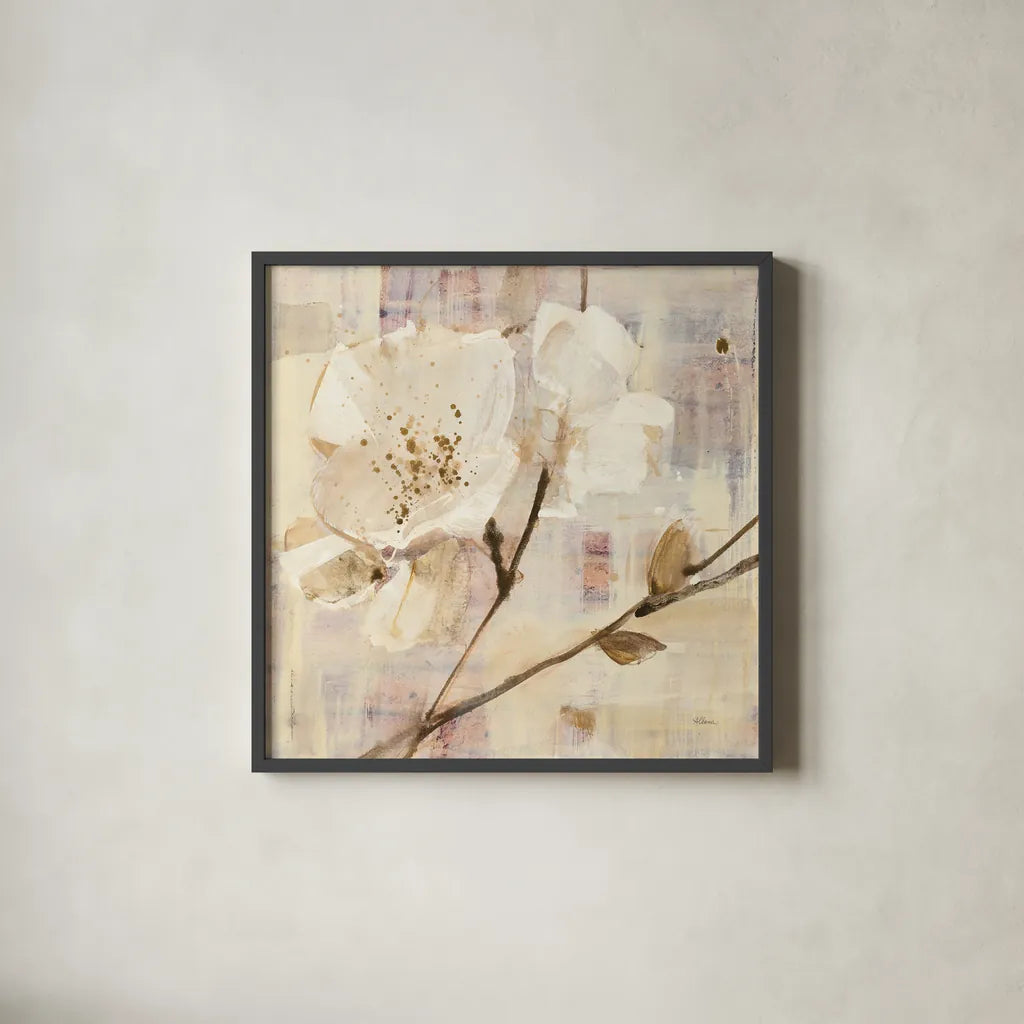 Elegance I by Albena Hristova. Shown in a sleek black glass frame for a contemporary gallery look. Available as an archival giclee rolled canvas, fine art paper, or poster print. SKU 32474a.