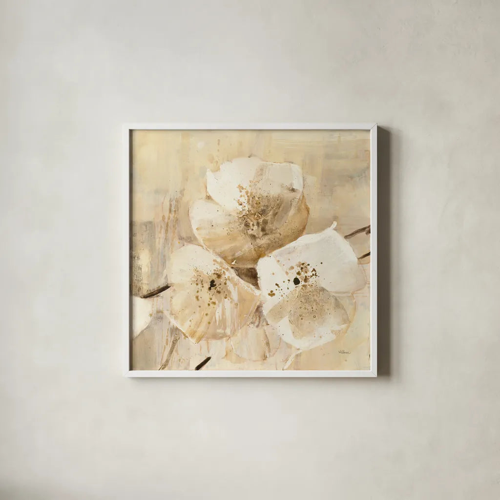 Elegance III by Albena Hristova. Shown in a crisp white glass frame for a clean and minimalist style. Available as an archival giclee rolled canvas, fine art paper, or poster print. SKU 32476a.