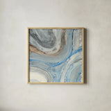 Estuary by Albena Hristova. Shown in a natural wood glass frame for a timeless modern aesthetic. Available as an archival giclee rolled canvas, fine art paper, or poster print. SKU 46419a.