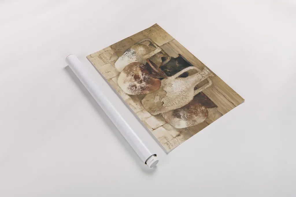 Etruscan Jugs by Albena Hristova. shown as a rolled paper print. Available as archival giclee rolled canvas, fine art paper, or poster print. SKU 23887i.