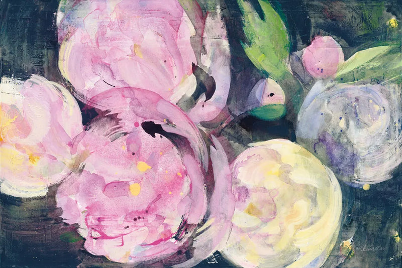 Evening Peonies I by Albena Hristova. SKU 62485i. Archival Giclee Fine art print for wall decor.