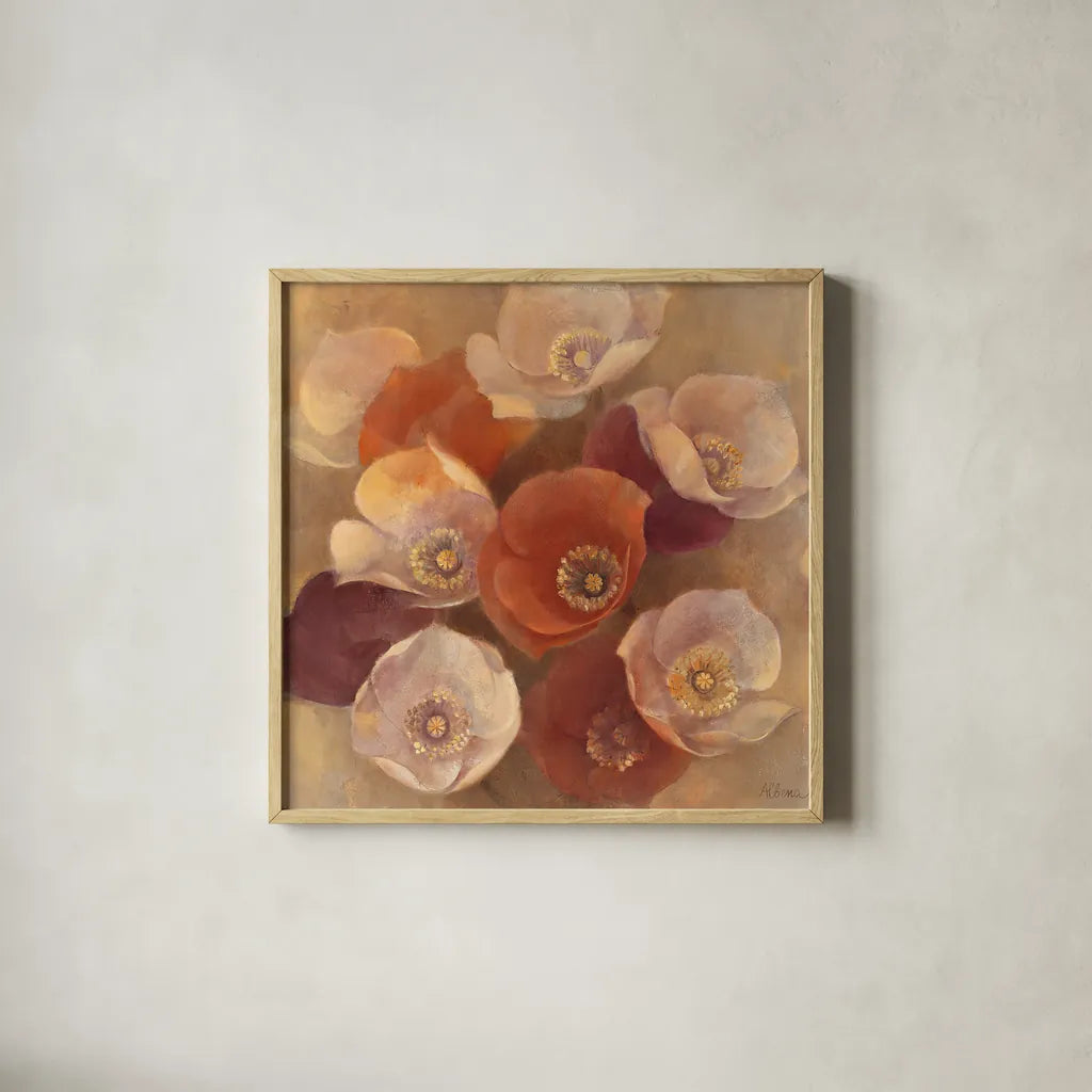 Eventide by Albena Hristova. Shown in a natural wood glass frame for a timeless modern aesthetic. Available as an archival giclee rolled canvas, fine art paper, or poster print. SKU 11677a.