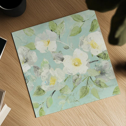 Fading Spring Blue - Bright White Crop by Albena Hristova. Shown as a detailed flat fine art print, highlighting archival giclee quality. Available as an archival giclee rolled canvas, fine art paper, or poster print. SKU 46981a.